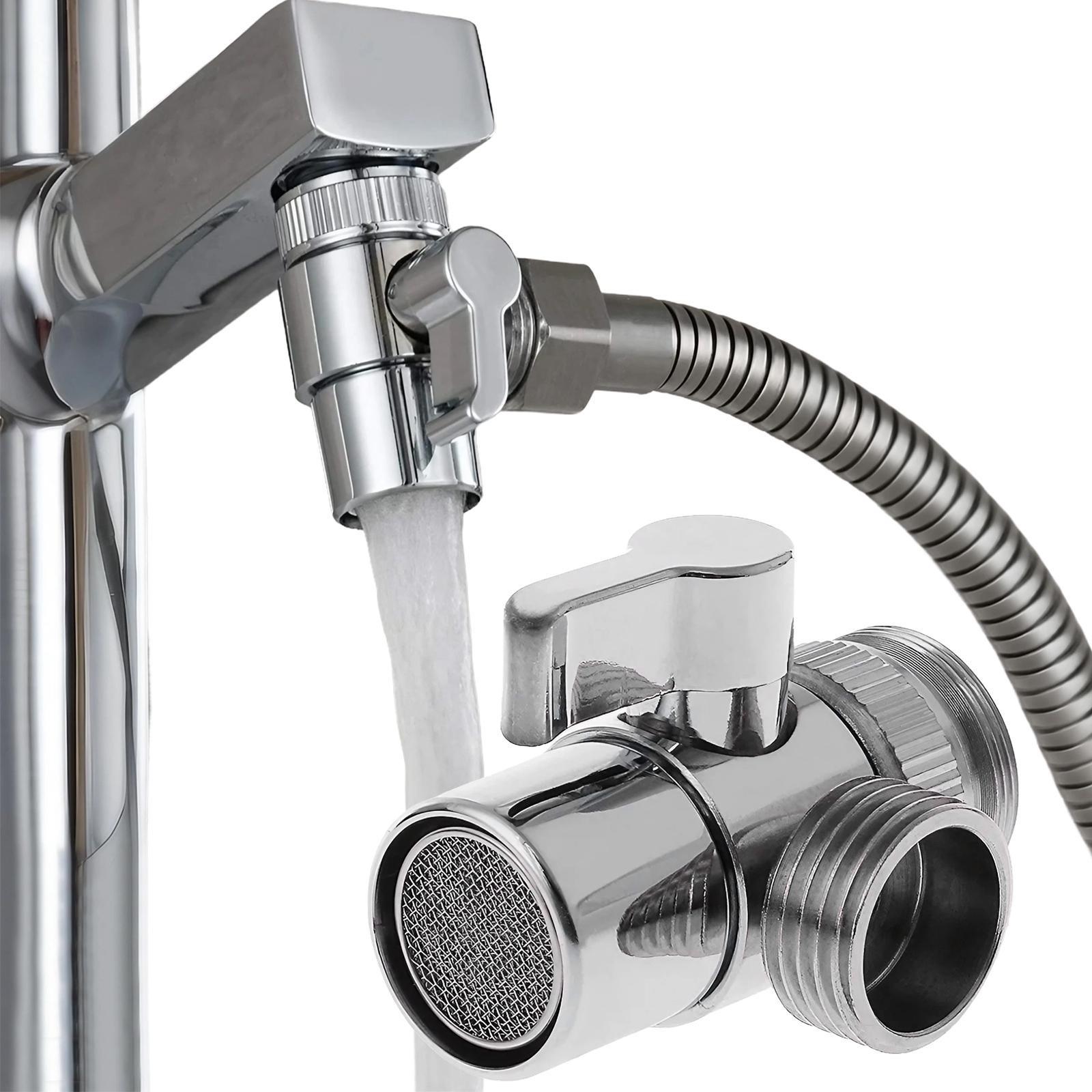 Multi-Function Quick Connect Faucet Adapter Leakproof Water Switch Valve for Washing Machine Shower Garden Hose Dual Outlet Mode Universal Fit Kitchen Bathroom Outdoor