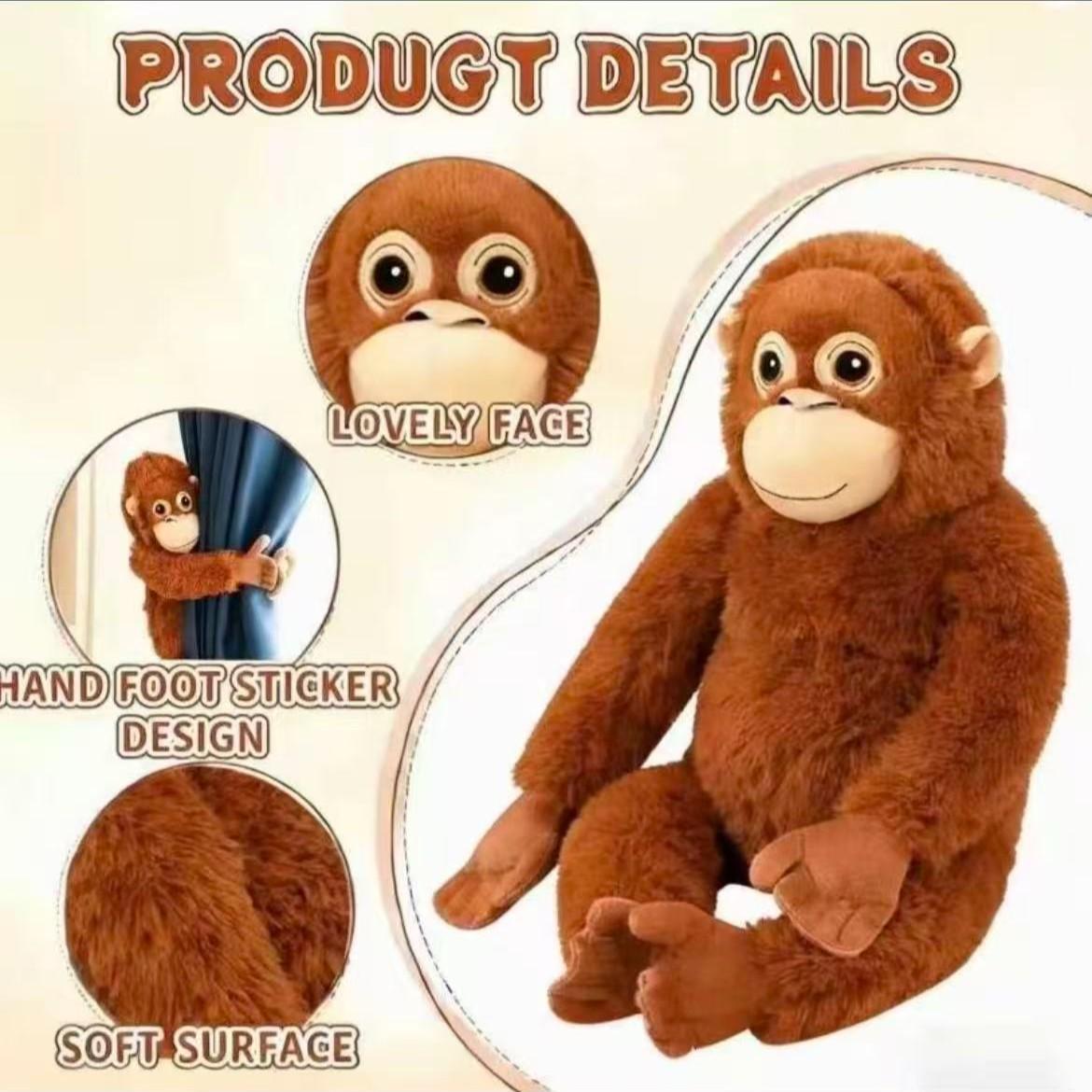 Ikea Djungelskog Orangutan Plush Toy, Long Arm Gorilla Stuffed Animal Pillow, Cute Baby Doll, Kids Gift for Birthday Christmas