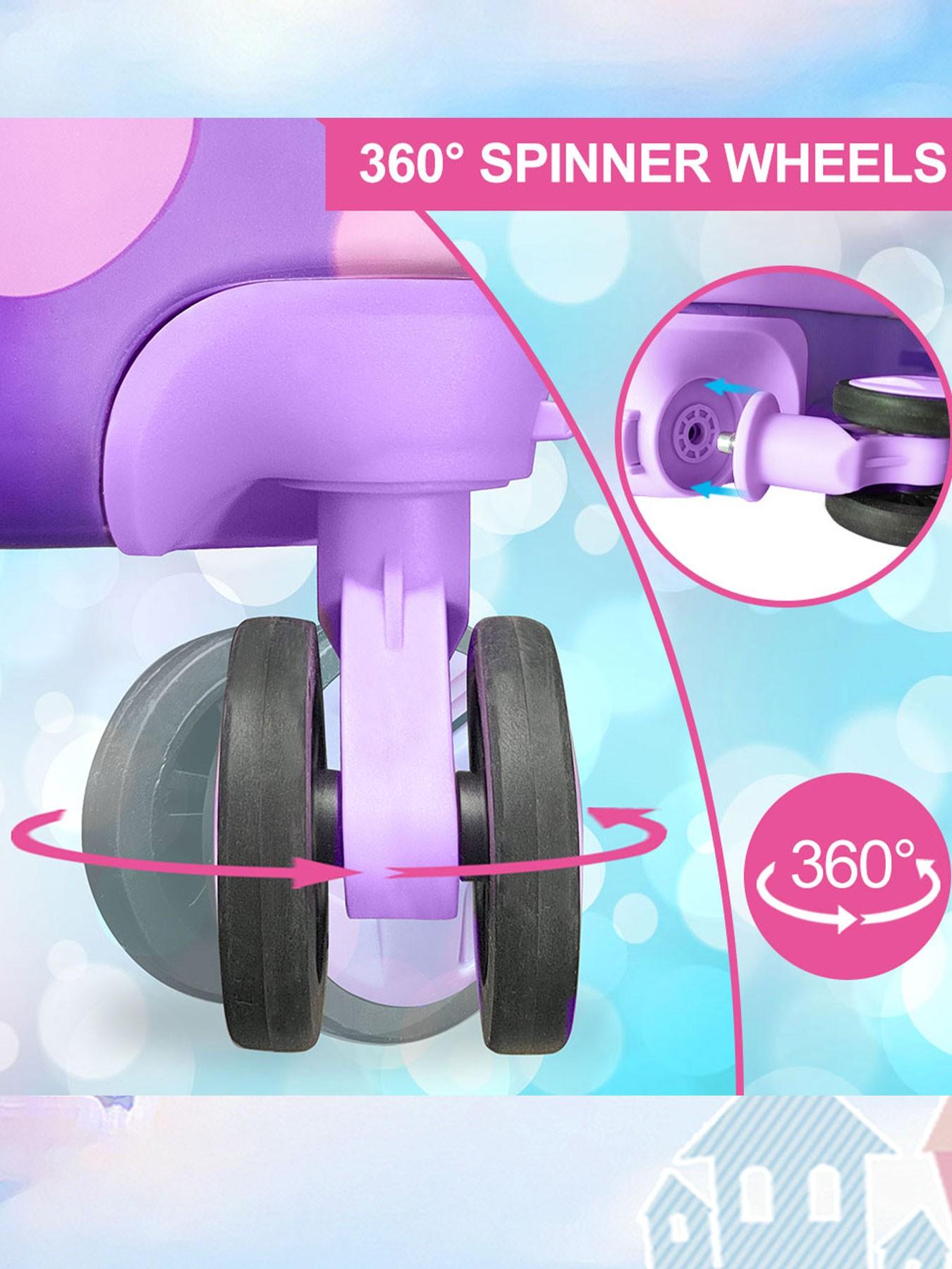 1 Set Kids Luggage Set, Cute Cartoon Cat Print Hard Shell Suitcase with U-Shaped Neck Pillow, Lightweight Rolling Carry On Luggage for Girls, Travel Trolley Case for School Trip, Vacation, Airplane