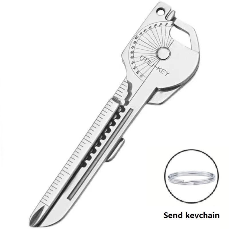 Outdoor Multi-Function Keychain Tool Set, Compact Portable Camping Emergency Kit with Screwdriver Bottle Opener, Essential Survival Gear, EDC Multi Tools, Lightweight Tools, Stainless Steel Tools