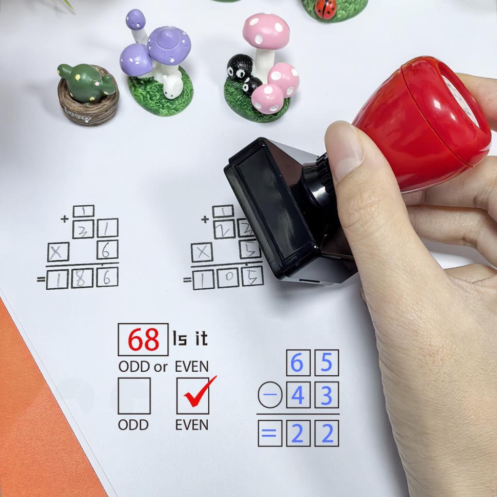 Teaching Arithmetic Stamp, Math Teacher Stamp, Addition Subtraction Multiplication Division, Odd Even Number Identification, Fun Calculation Grid Stamp