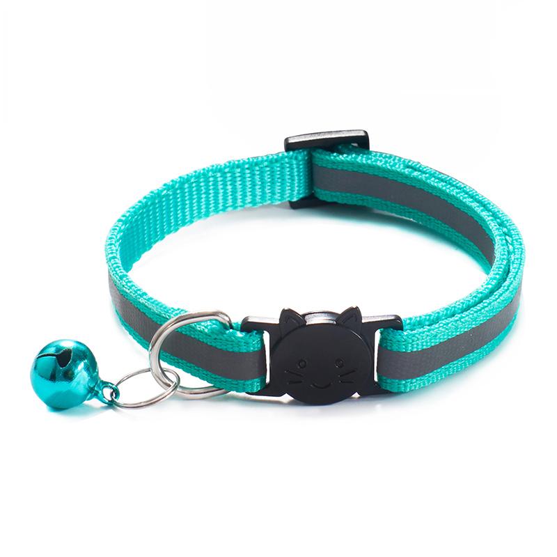 Cost-Effective Adjustable Snap-On Cat Collar With Bells Reflective Sturdy Nylon Collar For Kittens Cat Pet Supplies Cat Necklace