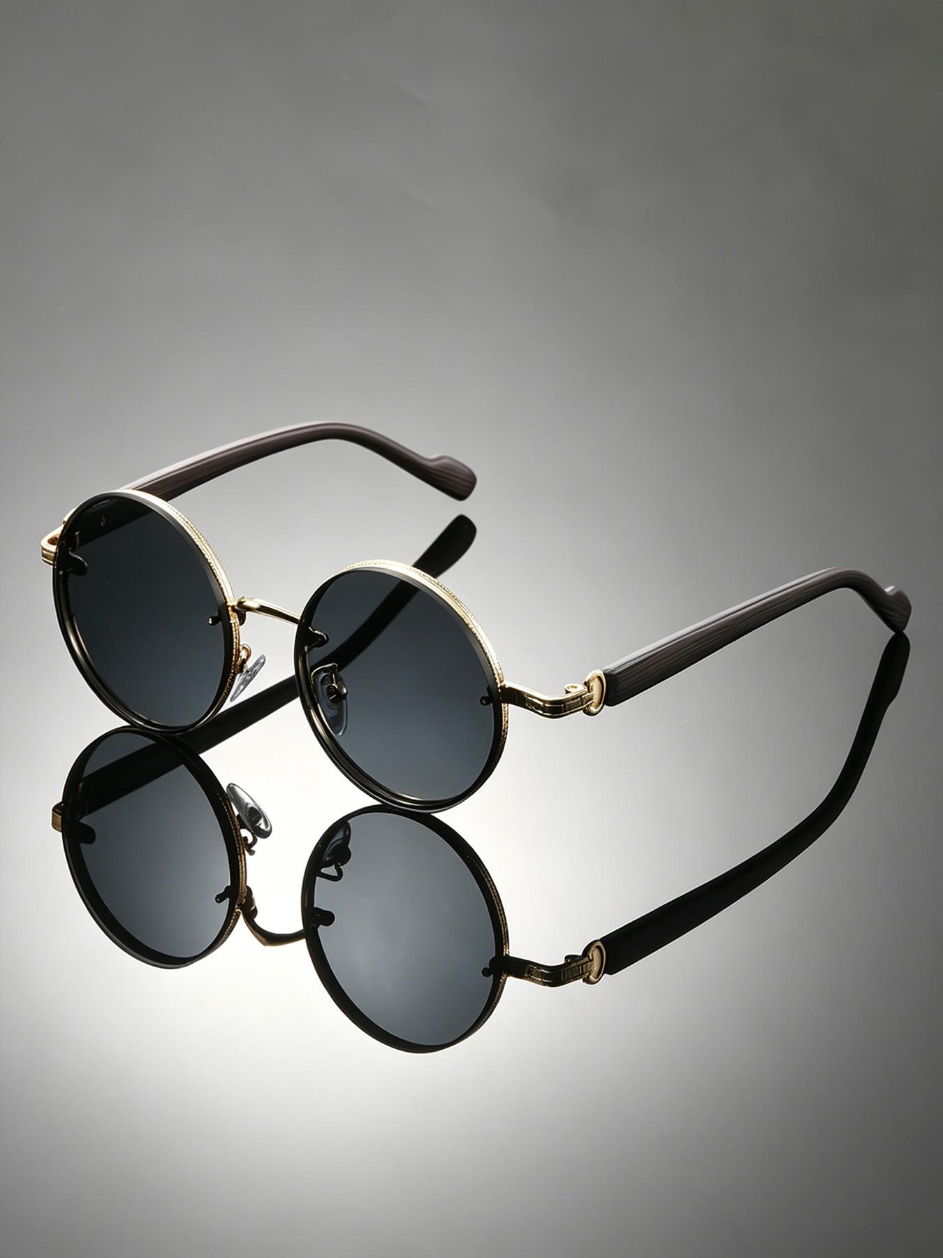 Steampunk Men's Sunglasses, Trendy Vintage Round Metal Frame, Uv400 Protection, Unisex, Travel, Stylish Sunglasses, Sunglasses for Driving, Sports, Beach, Party, Streetwear, Steampunk Eyewear