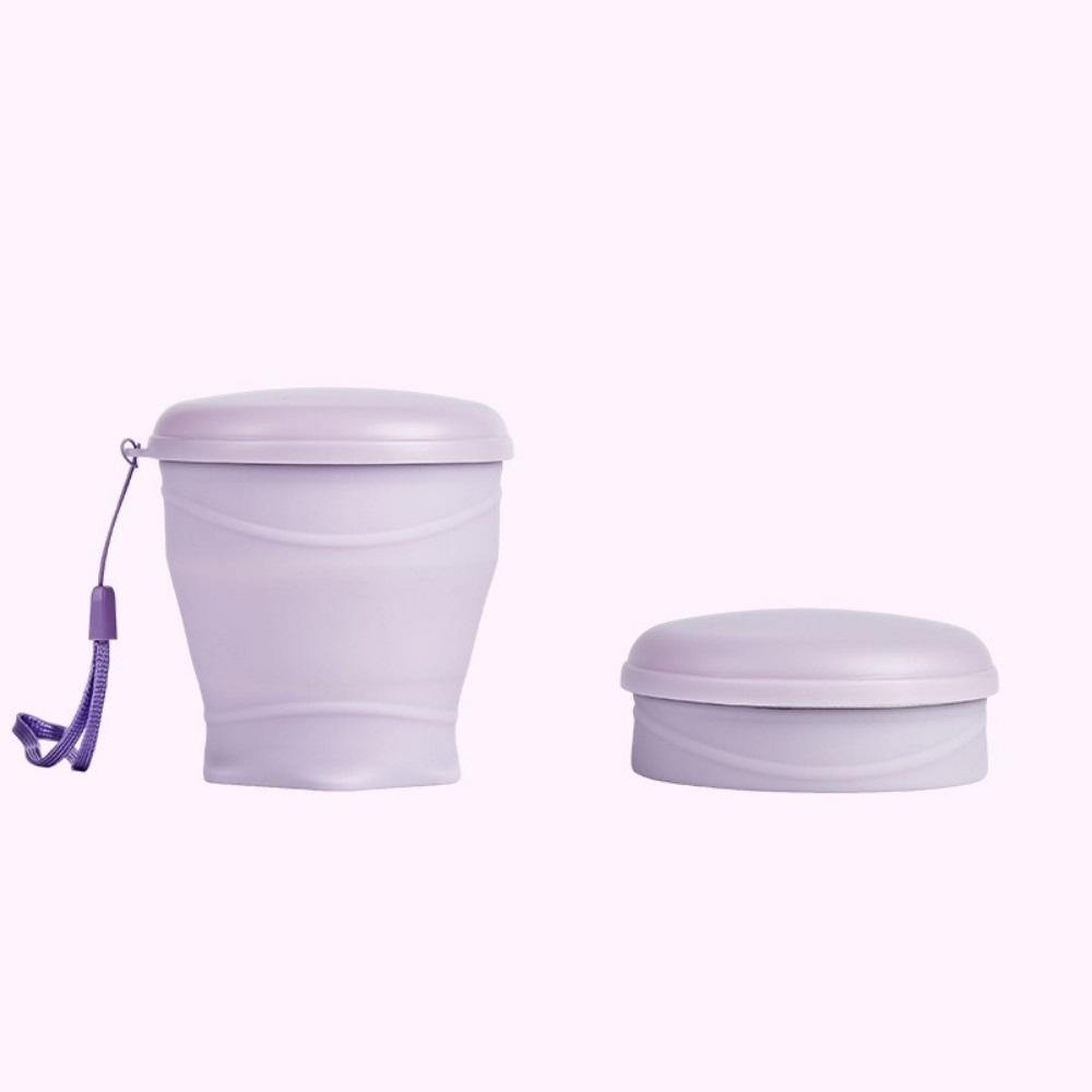 180 milliliters foldable water bottle, silicone foldable travel cup - Silicone foldable camping cup with lid - Easy to store, convenient to carry, suitable for travel and camping use