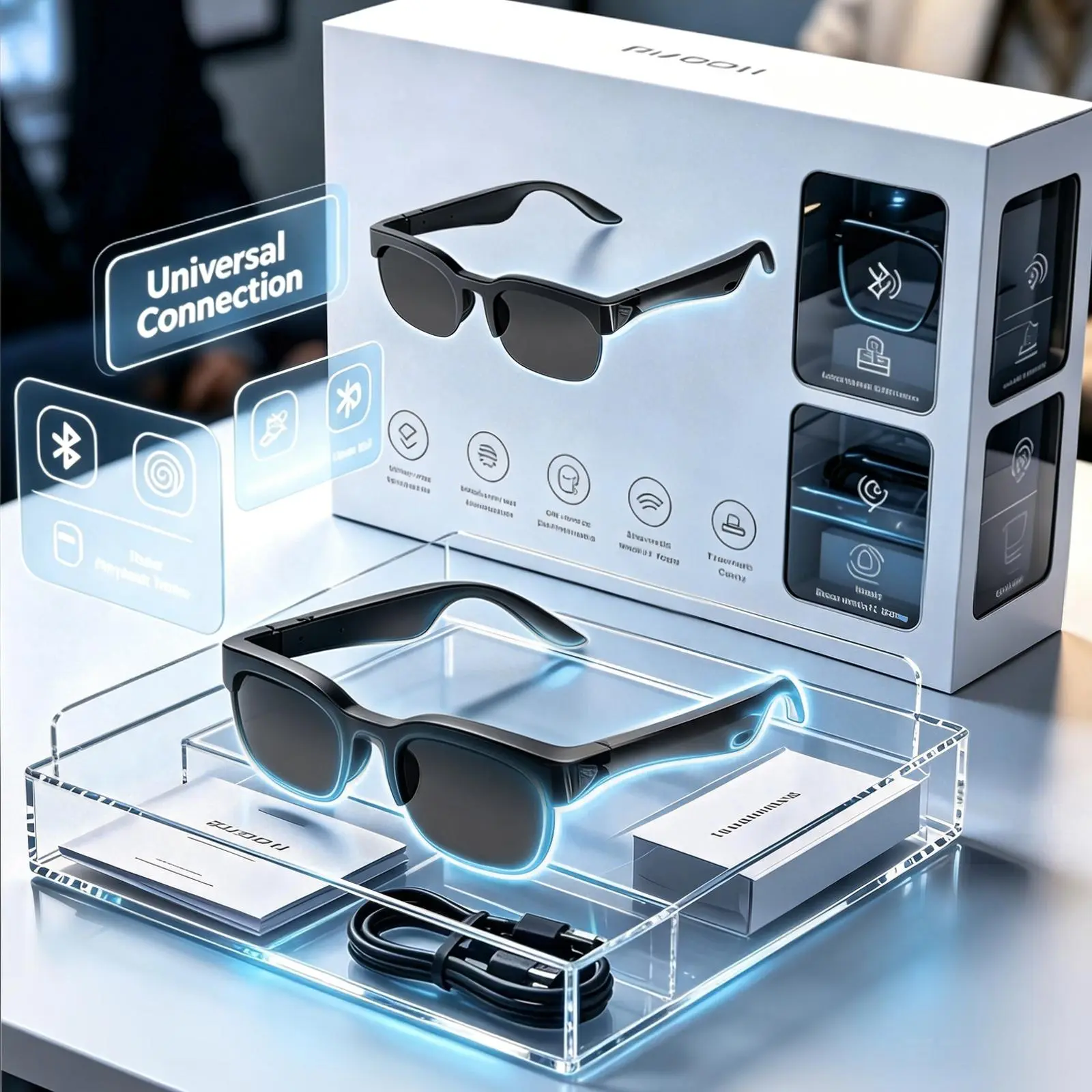 New AI Smart Glasses with Real-time Translation and Meeting Summary Functions - Compatible with 160 languages, a multifunctional device suitable for business, travel, education, translation and interpreters