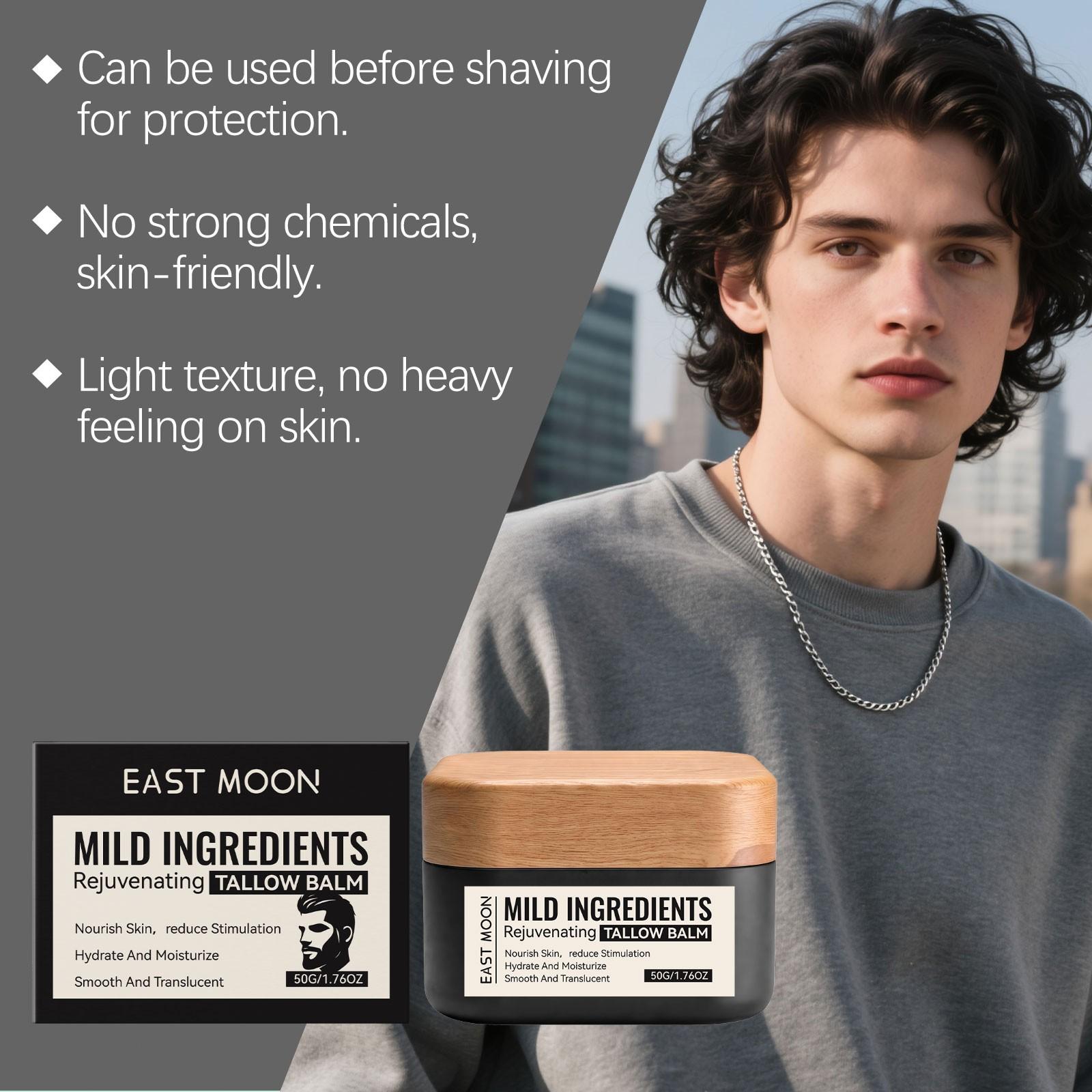 Men's Facial Moisturizer, Gentle Ingredients, Smooth and Easy to Spread, Elastic and Fine Skin Care, Hydrating and Nourishing Formula