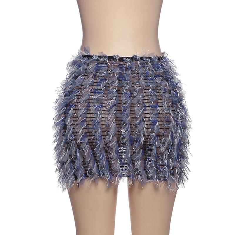 2025 Trendy Bohemian Summer Skirts, Women's All Over Print Fringe Bodycon Skirt, Casual Fashion High Waist Mini Skirt for Daily Outdoor Wear, Ladies Bottoms for Summer, Boho Casual Skirts