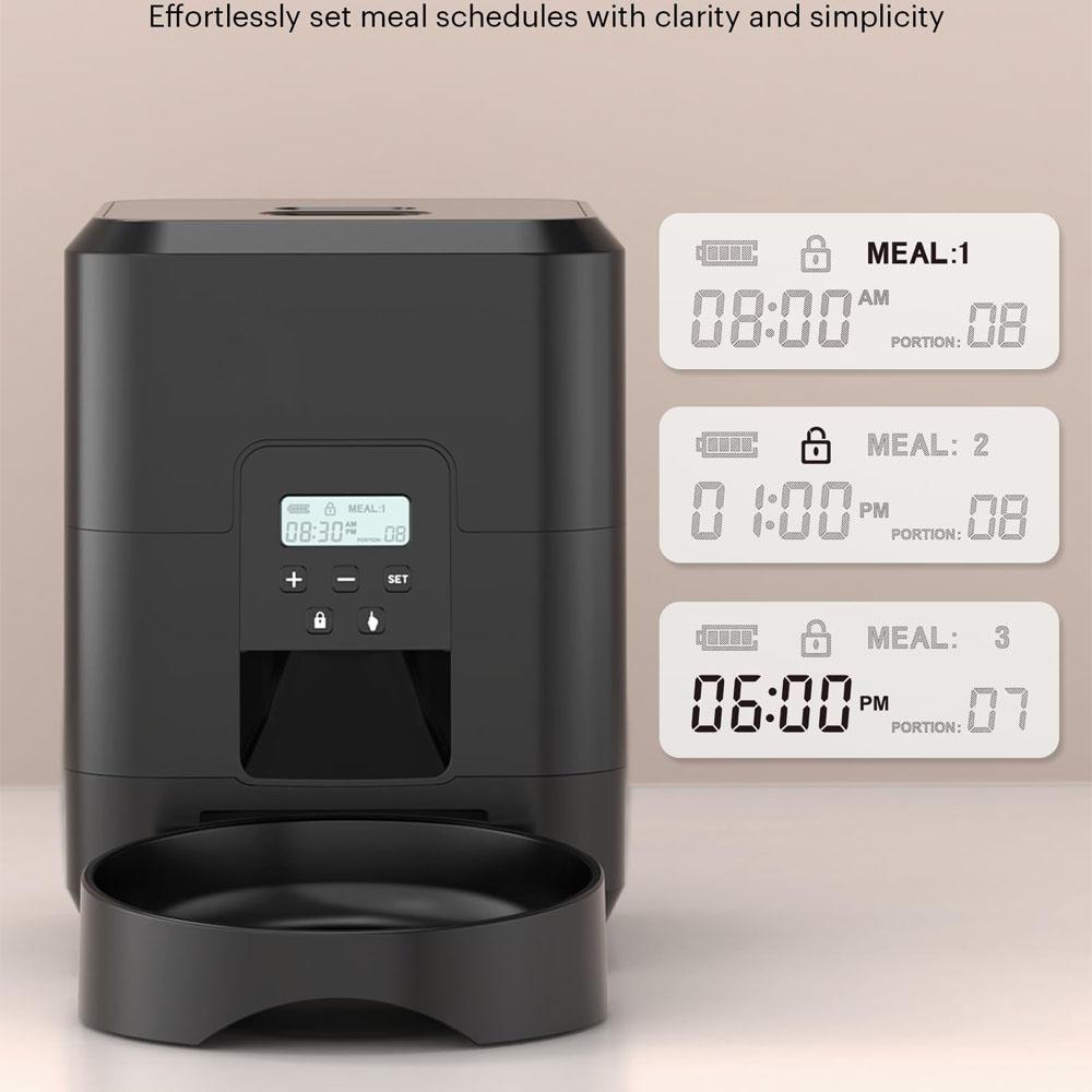 Smart Pet Feeder Machine, Graffiti APP Control Cat Automatic Feeder, Dry Food Dispenser, Suitable for Small Pets, Programmable Pet Feeder
