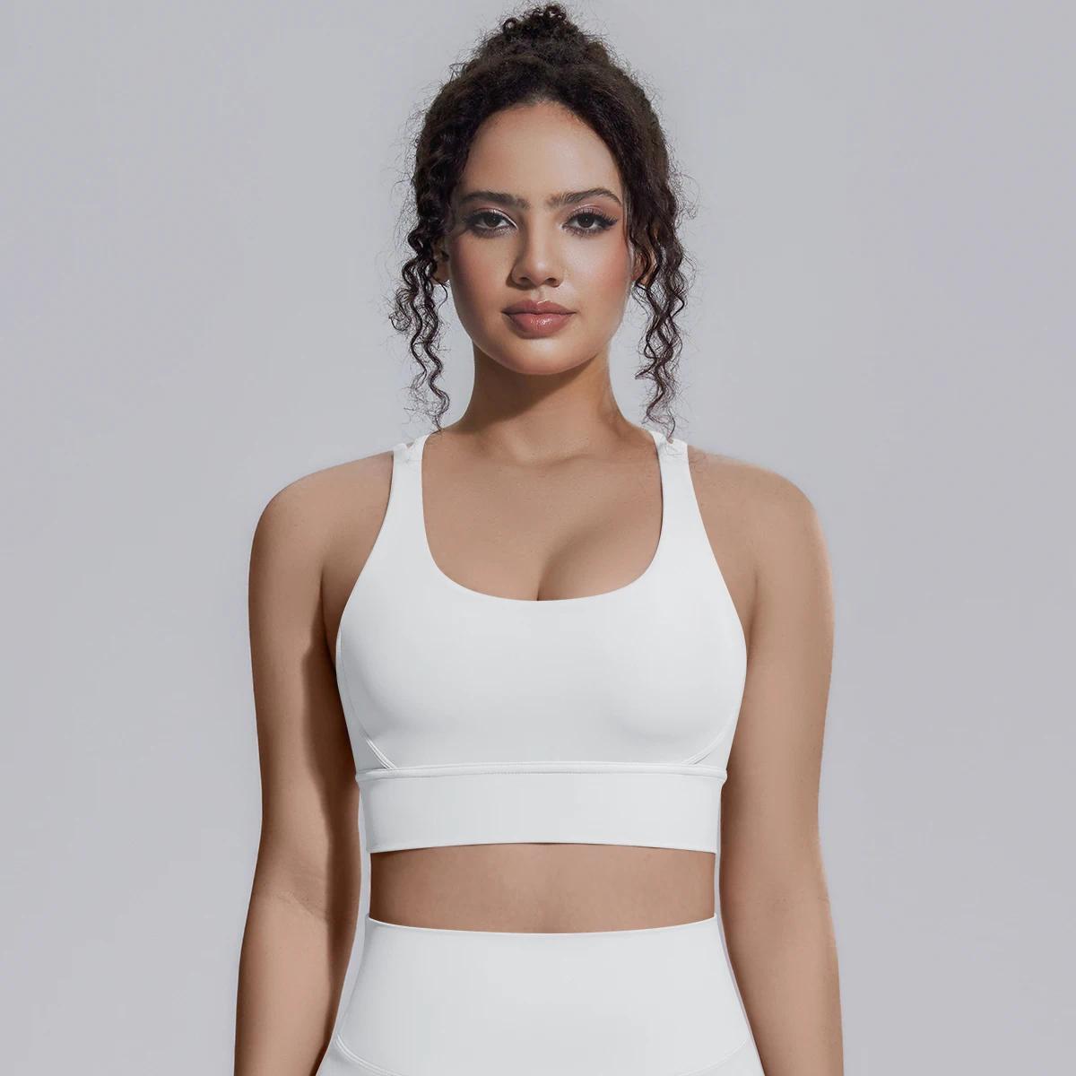 Summer Cross Straps Woman Yoga Bra Shock-absorbing Running Yoga Tank Top with Chest Pad Sexy Beautiful Back Gym Yoga Brassiere