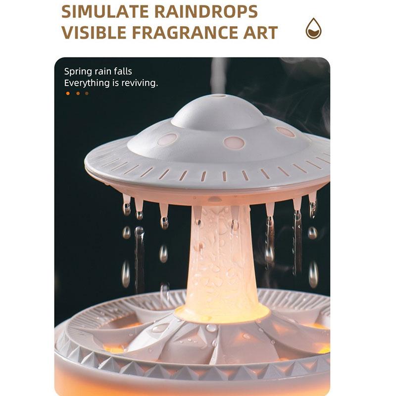 1 piece of raindrop night light aromatherapy machine, colorful atmosphere decorative light, raindrop table lamp diffuser, Fragrance Aroma Humidifier, remote control, atomization mode, timer design, suitable for home living room bedroom, office desktop