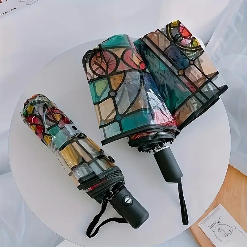 [Automatic Color Umbrella] Windproof Automatic Color Umbrella - Stylish Unisex Design with 8 Reinforced Ribs, Perfect Gift for Father's Day, Halloween, Christmas or Valentine's Day, Wind Resistant Umbrella