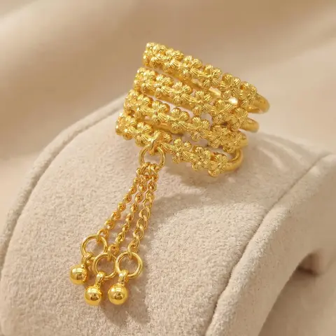 Elegant Adjustable Women's Ring, Elegant Everyday Ring, Electroplated 24k, Engraved Thread Design, Versatile Use, Perfect for Holidays and Daily Wear, Fashion Rings, Beautiful Rings