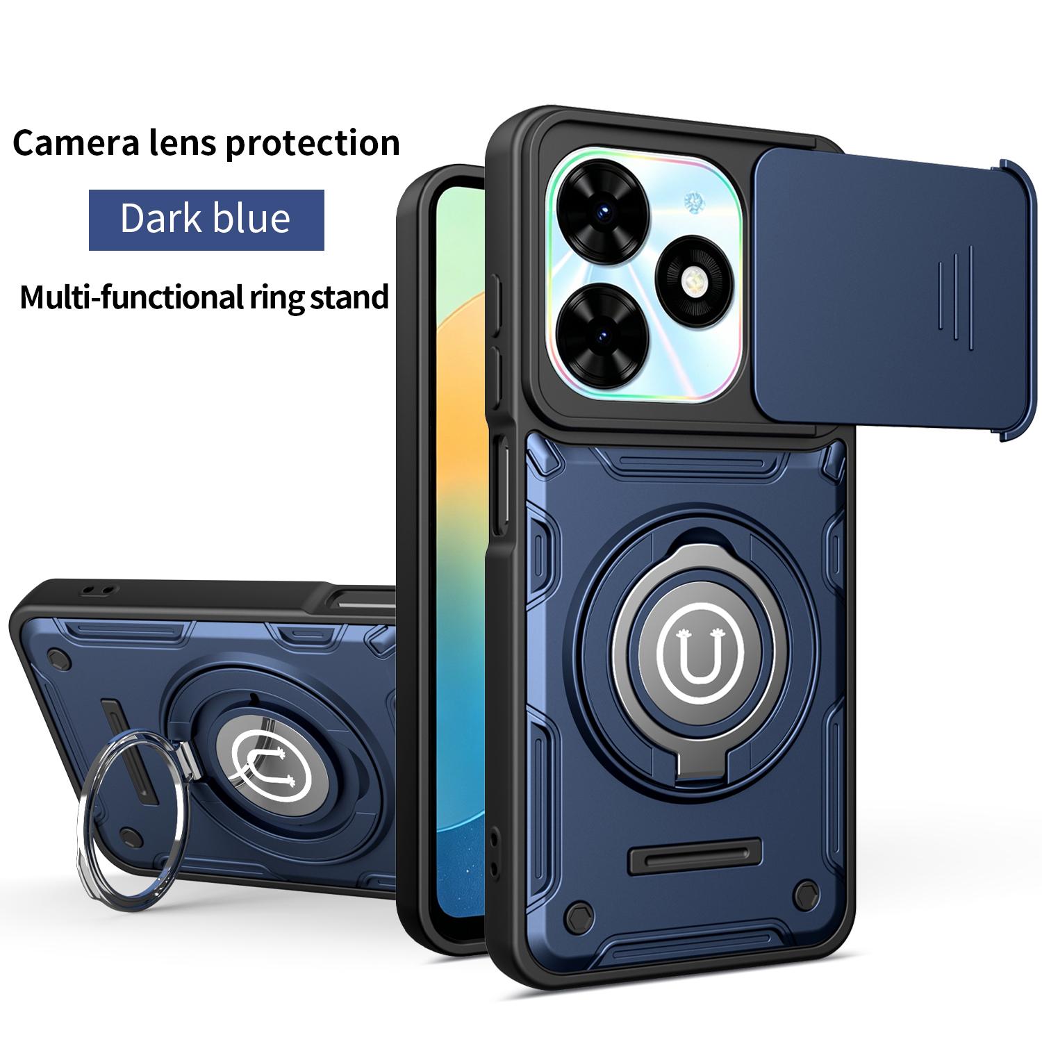New 360 Rotating Magnetic Stand Phone Case for Tecno Spark20 & Tecno PoP8, Anti-Drop Phone Shell with Camera Cover Protection