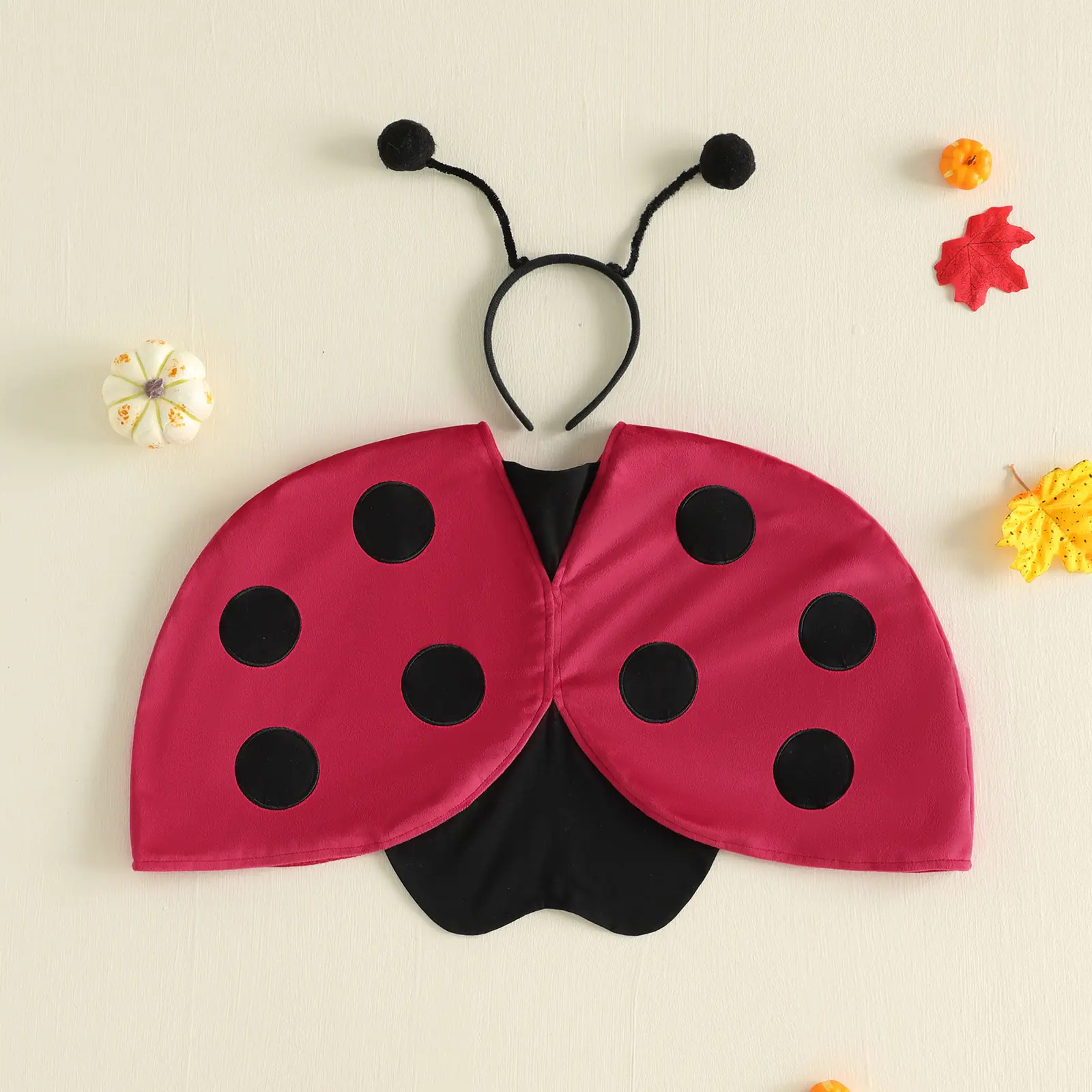 FOCUSNORM Baby Ladybug Costumes Outfits Toddler Girl Boy Halloween Outfits Red Wings Outfit Cape Cloak Bug Dressup Clothes