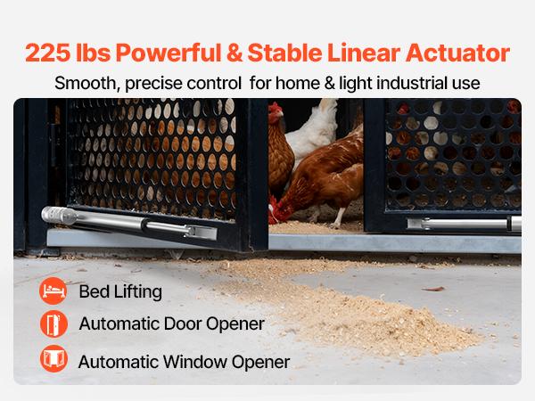 VEVOR 12V Linear Actuator, 8 Inch High Speed 0.6/s Linear Motion Actuator, 225lbs/1000N with IP54 Protection Mounting Bracket for Lift Desk, Recliner Chairs, Window Door Opener