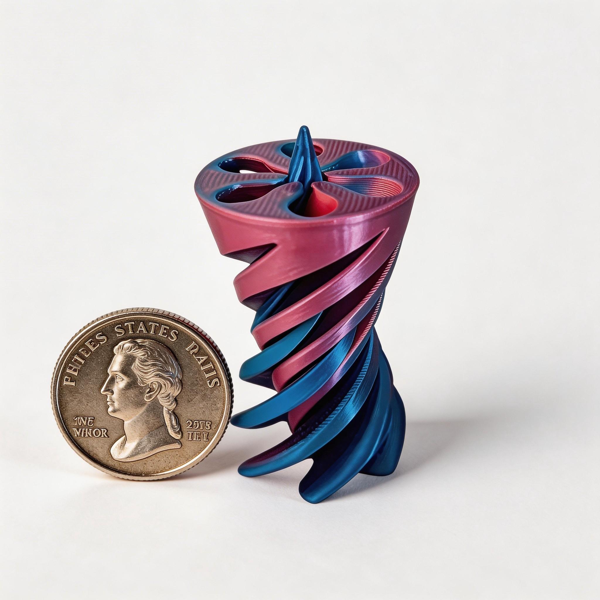 4pcs 6.6cm 3D Printed Spiral Rotation Cone Stress Relief Toy, Adult Workplace Relaxation, Educational Creative Toy