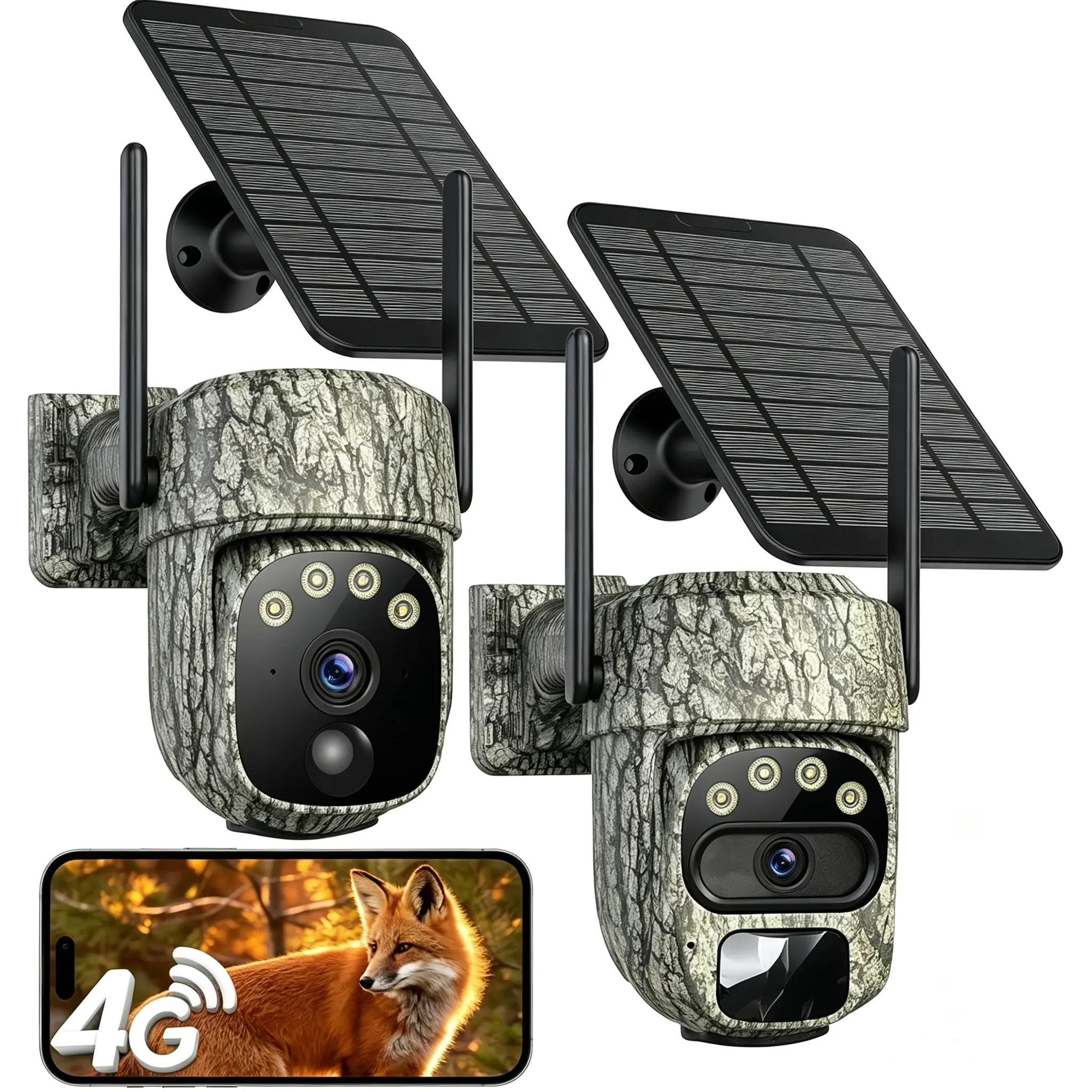 4G LTE Cellular Trail Camera - 360° Live Stream, Solar-Powered Weather Resistant Security Camera & System for Outdoor Wildlife Monitoring, Weather Resistant Security Cameras & Systems