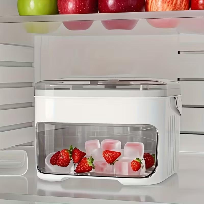 1 Pc Single Compartment Ice Cube Tray, Large Capacity Ice Mold for Home, Double Layer Stackable Ice Storage Container with Lid, Perfect for Mini Fridges