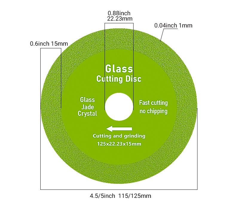 LOZLIN 3PCS/6PCS 4.5" Diamond Cutting Wheel for Glass, Tile, Marble,Ceramics - Ultra-Thin Angle Grinder Saw Blades,  - Dry Multi-Purpose Grinding Disc