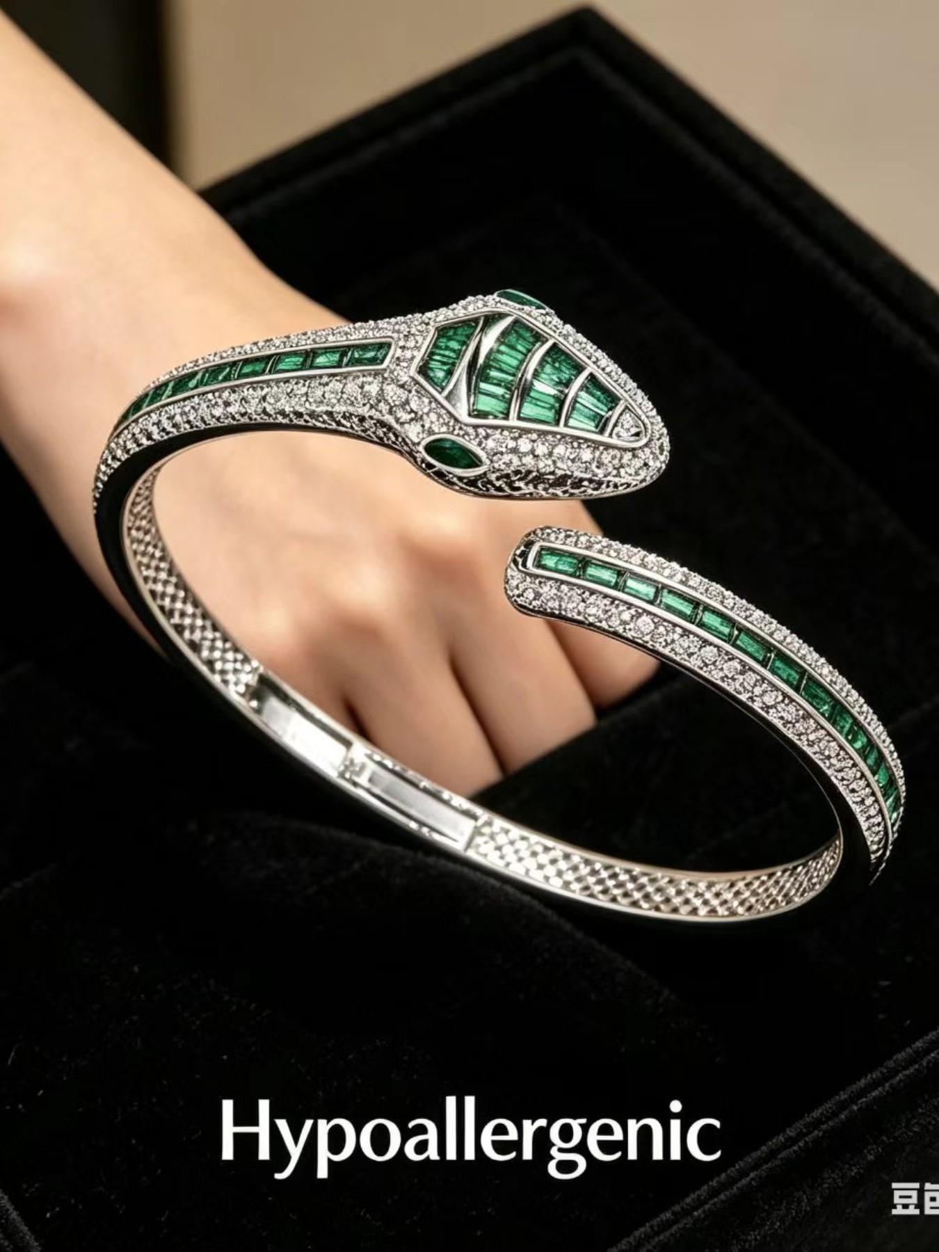 Fashion Snake Wrap Bracelet with Eye and Crystal, Perfect for Parties and Weddings, Elegant Jewelry Gift Idea