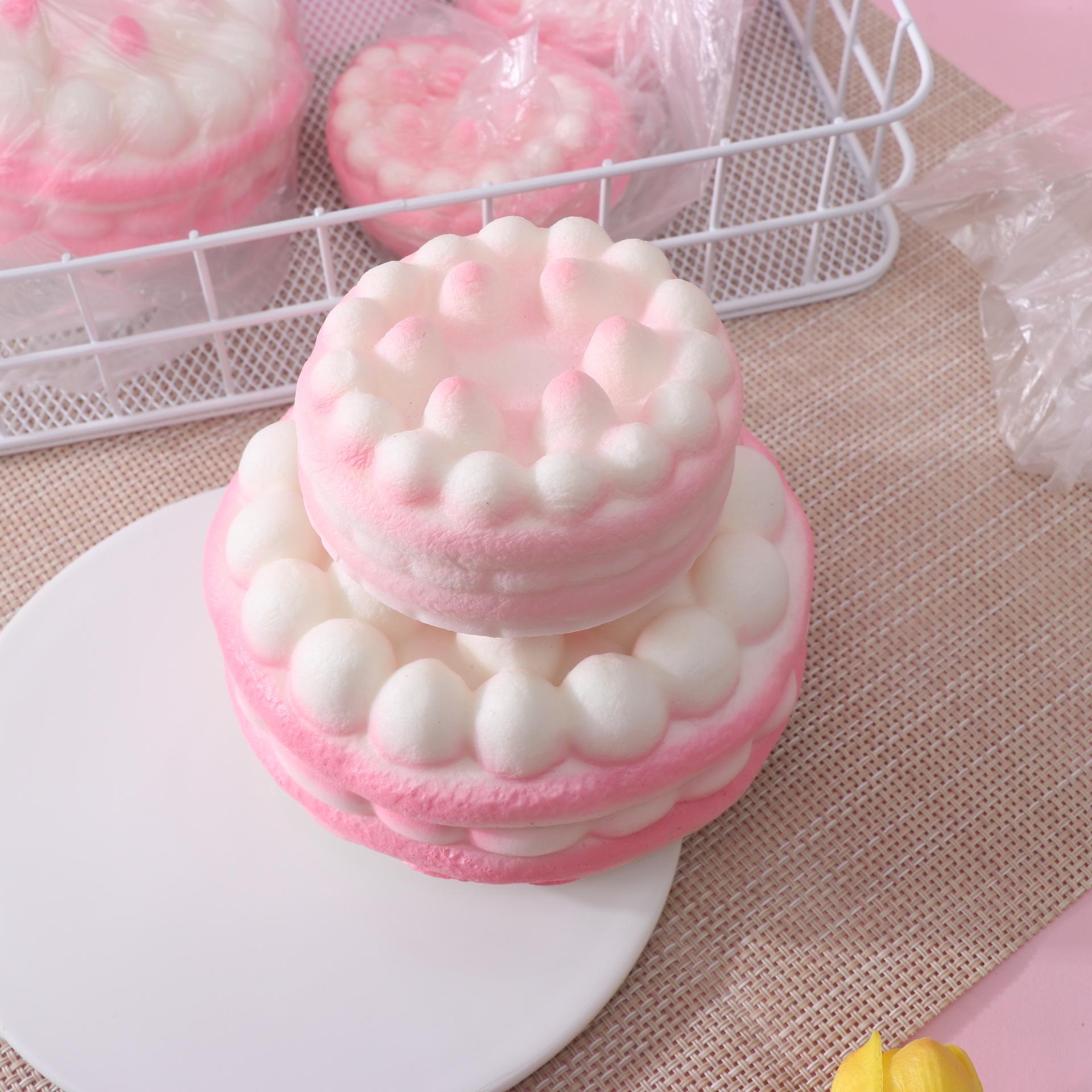 1/2 Counts Stress Relief Toy Raspberry Tower Cake Scented Slow Rebound, Party Gift Decoration, Realistic Fake Cake Stress Ball Squishies