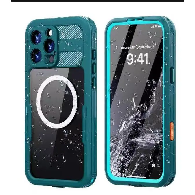 Compatible with iPhone 17, 16, 15, 14, 13, 12, 11 Pro Max Plus, XR, XS, X, IP68 Clear Waterproof Dustproof Shockproof Diving Protective Phone Case HNZ0146