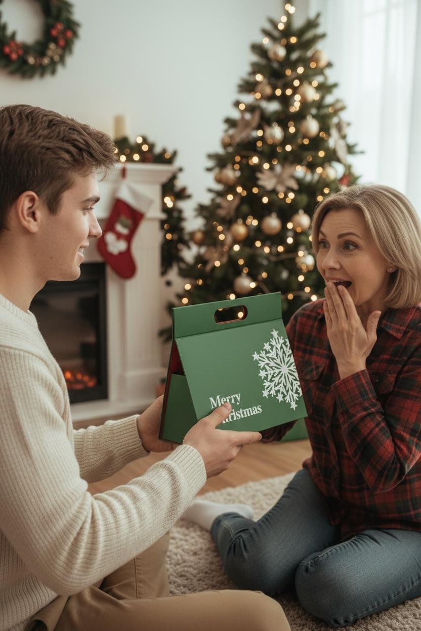 Christmas Gift Bags, Holiday Bags, Tote Gift Bags, Portable、Foldable and Reusable, For Presents, Birthday Box, Gift Packging, Party, Family or Business——Free Scarf