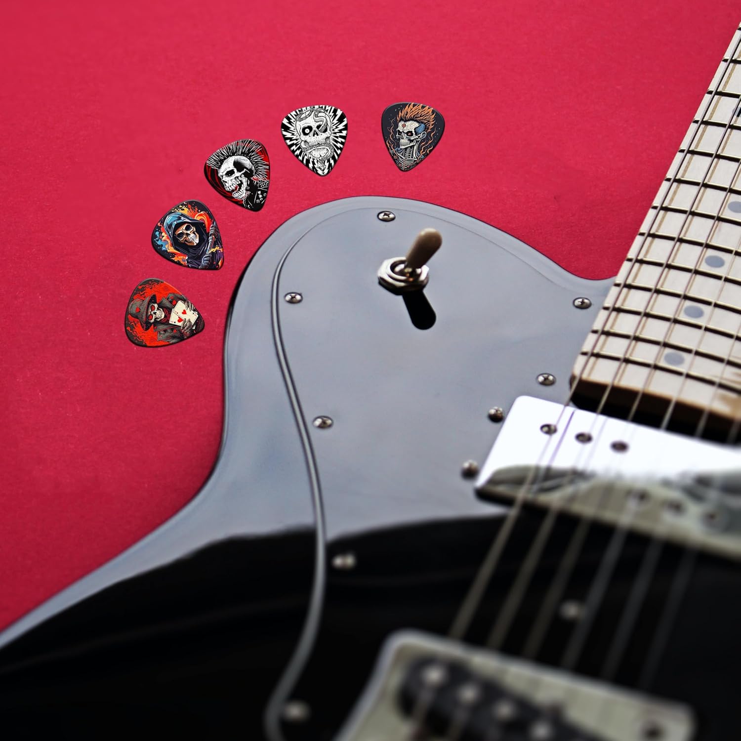 Guitar Pics,24 Pac Sull Guitar Pics Thin, Medium, Heavy Guitar Pics,Guitar Pic Variety Pac for Acoustic,Bass, Electric Guitars 0.46, 0.71, 0.96,1.2mm (Mix 6)
