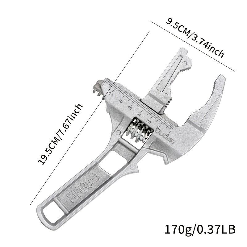 Multi-Functional Adjustable Wrench, Strong Grip and Wide Bore, Stainless Steel + Aluminum Alloy, Ideal for Narrow Bathroom Spaces, No Assembly Needed