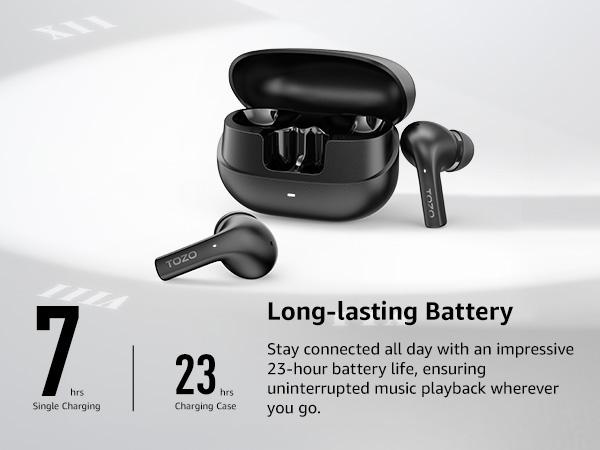 TOZO-E2 Wireless Earbuds with Call Noise Cancellation, App Customize 32 EQs, 10mm Drivers with Powerful Bass, 30H Playtime, 2 Mics for Clear Calls, Bluetooth 5.3 Headphones, Comfort Fit in-Ear Headset FathersDayGift Audio Charging Electronic Chargeable