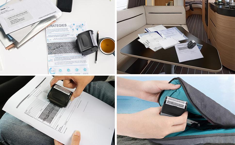 2 Pack Identity Theft Protection Roller Stamp Privacy Security ID Police Stamp for Blocking Out Address Bills Confidential Info 100m Long Lasting Ink Roller for Home Office Use - Direct Thermal Labels 2 Pack Identity Theft Protection Roller Stamp Privacy Security ID Police Stamp for Blocking Out Address Bills Confidential Info 100m Long Lasting Ink Roller for Home Office Use - Direct Thermal Labels