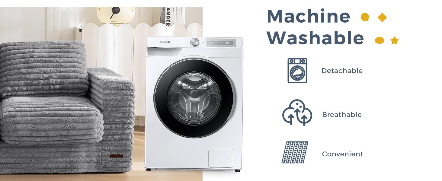 MAXYOYO Bean Bag Chair, Two-seat Bean Bag Sofa with Pillows and Armrests for Adults, Upholstered Loveseat Floor Sofa Couch Fluffy Chair Bean Bag Couch for Bedroom Living Room