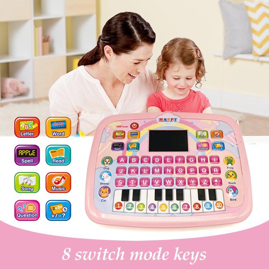 English Learning Machine, Educational Toy with LED Screen, 8 Modes Including 6 Learning and 2 Music Modes, Requires Aa Batteries