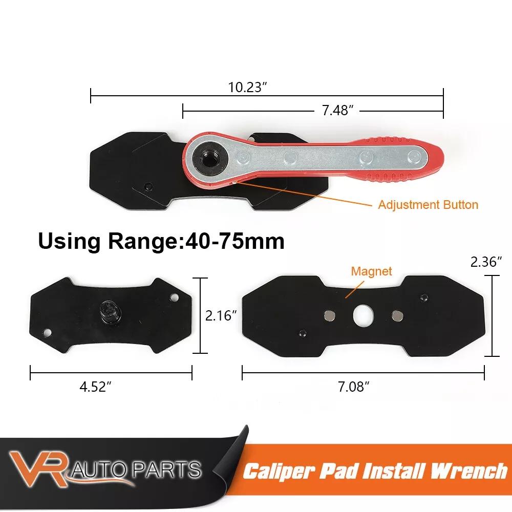 CROSSDESIGN Ratcheting Brake Piston Spreader Wrench Caliper Pad Install Tool 360° Red For most large trucks commercial vehicles with Four piston Calipers