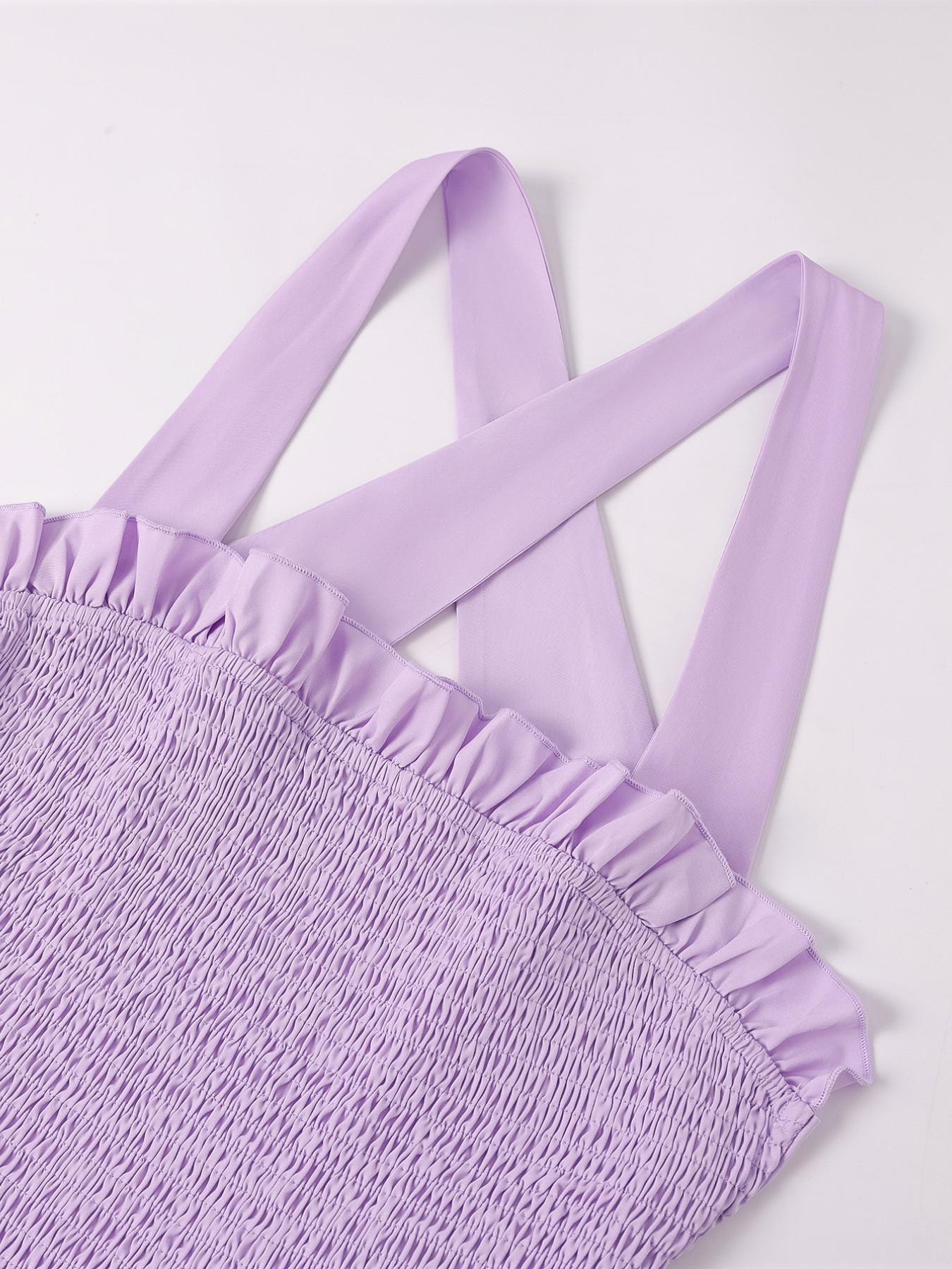 Backless Halter A-Line Dress, Back Cross Tie Hollow Out Dress, Waist Bow Tie Dress, Perfect for Parties, Dates, Daily Wear