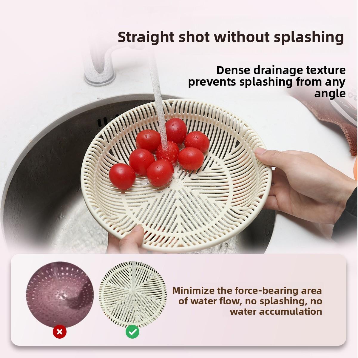3-Layer Multi-functional Drain Basket - Microwave Safe Vegetable & Fruit Colander, Versatile Kitchen Strainer Set for Food Prep