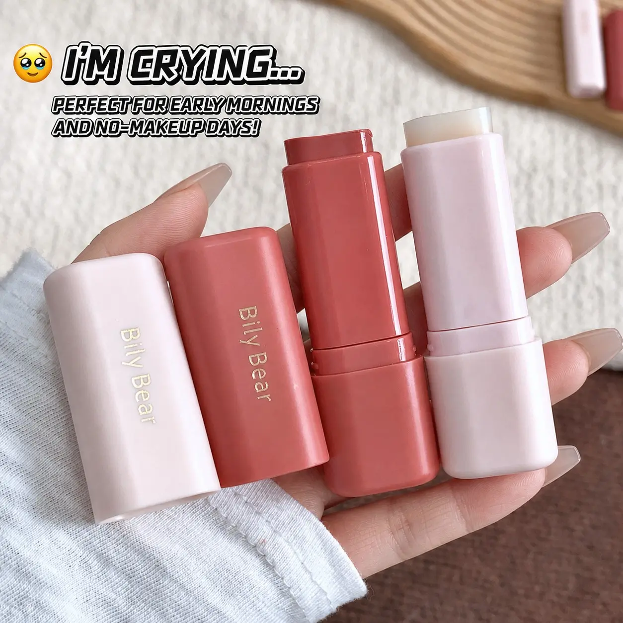 Moisturizing Lip Balm, Hydrating Anti-Crack Formula, Reduces Fine Lines, Colored Lip Care, Perfect Base for Lipstick, Long-Lasting Protection