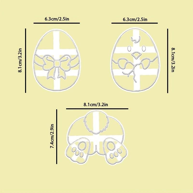3 Piece Set Easter Cookie Cutters Set Chicken Bunny Egg Shapes Non Toxic Baking Molds Bakeware Perfect for Holiday Dessert Making Easy to Clean Plastic Kitchen Tools Essential for Bakers and Easter Celebrations Baking Supplies Kit