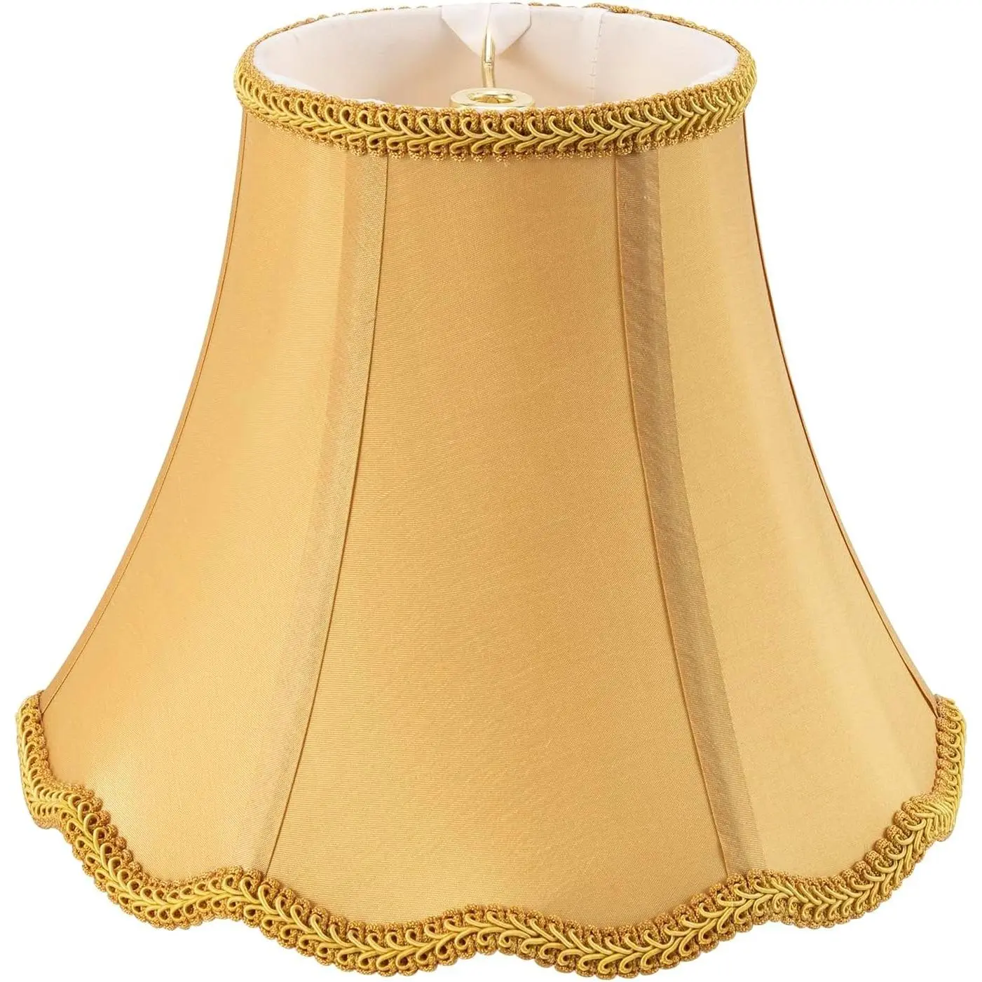Lampshade, 5''x10''x8'', Solid Lamp Shade, Pack 1 | Harp Set Included, Scalloped Lampshade, Double Layers Polyester Fabric, Softback, No Assembling for Item Itself Is Required