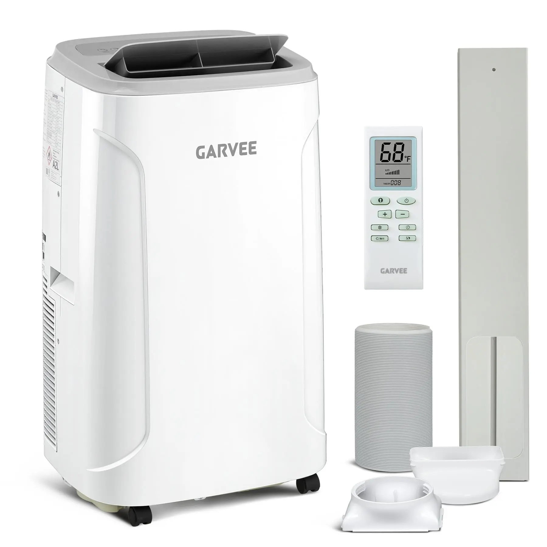 14,000 BTU Portable Air Conditioner - 3-in-1 Cooling, Dehumidifier & Fan - Fast, Quiet Cooling for Rooms up to 850 Sq.Ft - Energy Efficient, LCD Display, Remote Control - Easy Install Window Kit - Mobile Floor Standing - White-Gray