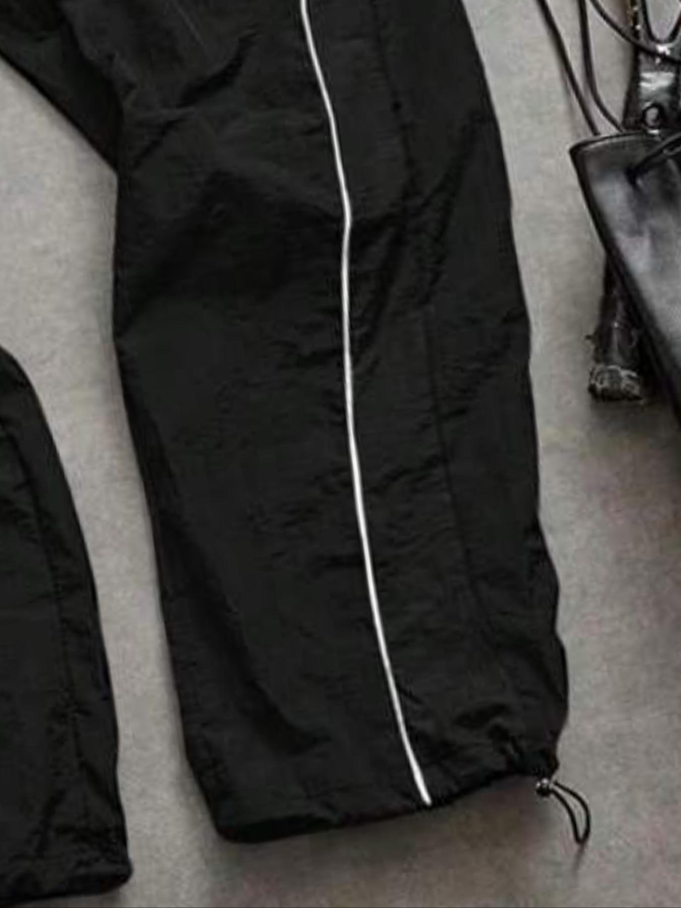 Men's Fashion Casual Athleisure Style Sports Pants, Loose Fit, Elastic Cuff, Unique Print, Simple Versatile, Nylon Fabric, Perfect for Daily Wear