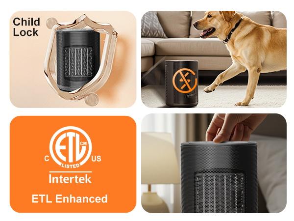 Space Heater, 1500W PTC  Portable Ceramic Space Heater with Fan,Heater with Digital Thermostat & Remote(40-86°F), 24H Timer, 5 Modes, ECO Mode, Overheat and Tip-Over Protection, Fast Heating for Bedroom, Office, and Home Indoor Use