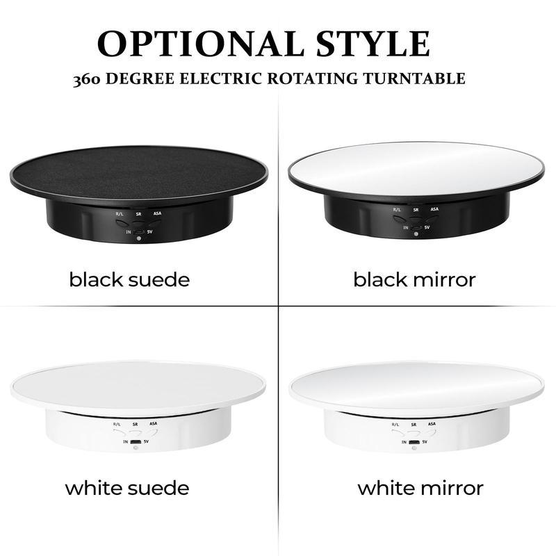 Rotating display stand Electric turntable display table smooth mirror jewelry display hand model live shooting speed rotating table bright glass mirror, Display Riser, Adjustable Standing Shelf