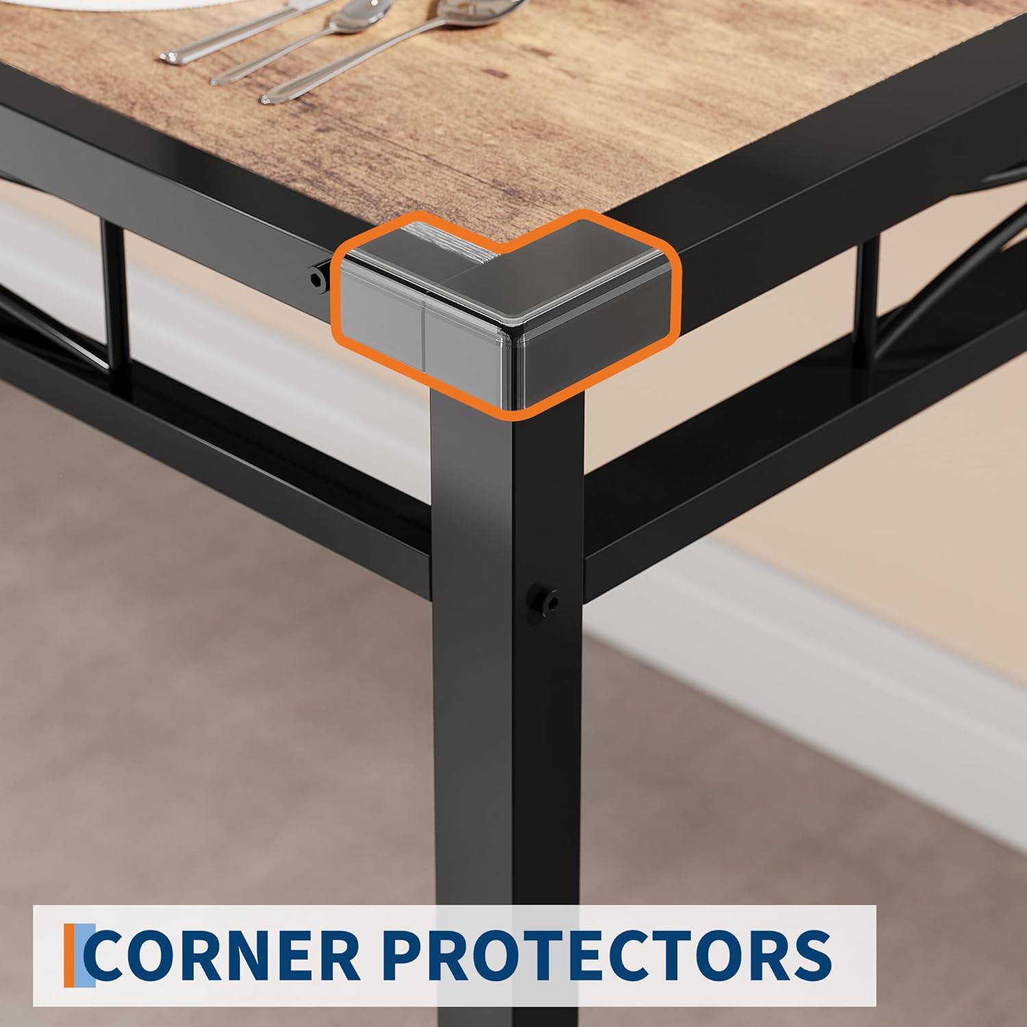 Dining Table Set for 4/2, Dining Room Table Set for 4/2 with Upholstered Chairs, Wood Kitchen Table Chairs Set of 4/2 with Corner Protector for Small Space, Kitchen, Apartment, Dining Table Set for 4/2, Dining Room Table Set for 4/2 with Upholstered Chairs, Wood Kitchen Table Chairs Set of 4/2 with Corner Protector for Small Space, Kitchen, Apartment,