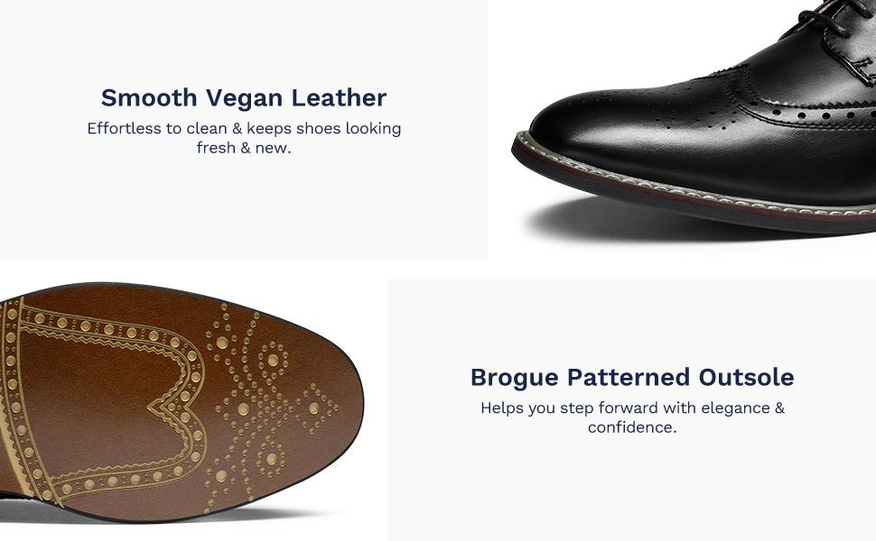 【Live Exclusive】Bruno Marc Men's Sophisticated Wingtip Dress Shoes