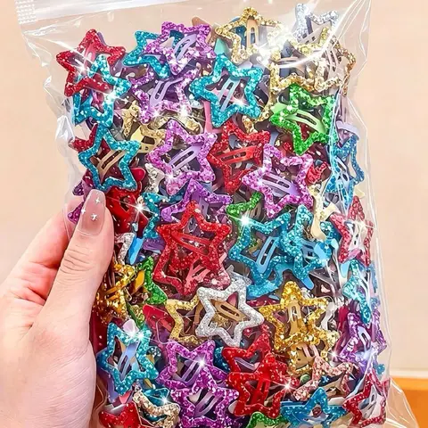 50pcs Shiny Y2K Star Bb Decorative Hair Clips, Sweet Cool Glittery Hair Accessories, Perfect for Women and Girls, Daily School, Parties, Vacations, Photoshoots