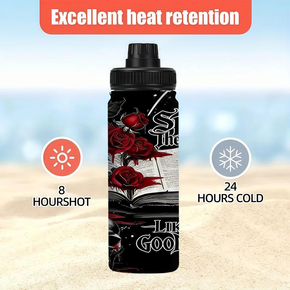 20oz Stainless Steel Insulated Water Bottle, Dark Romantic Print, Portable Cup for Car, Home, Office, Travel, Birthday Gift