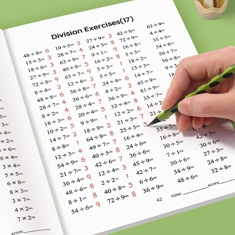 Multiplication and Division Workbook (9x9) to Improve Calculation Skills, Math Practice Book, Learning Tool, for Classroom Activities and Home Learning, Educational Gift, School Study Supplies, School Supplies