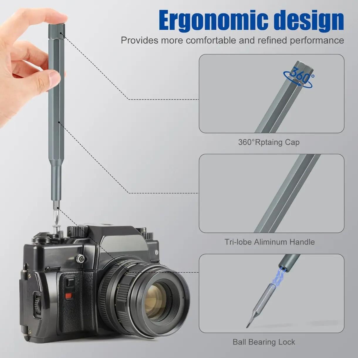 Precision Screwdriver Set, Small Screwdriver Kit with Magnetizer/demagnetizer, Mini Repair Tool Bag for Phone, Computer, Watch, Laptop, Ring Doorbell, Glasses, Electronics