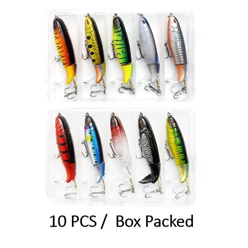 5/10Pcs 10cm 13.5g Whopper Plopper Lure,  Simulation Swimbait with Sharp Hooks,fishing bait lures girl Realistic Artificial Hard Fishing Bait, High Fish Attracting Design, Durable Outdoor Fishing Accessory for Freshwater and Saltwater Anglin